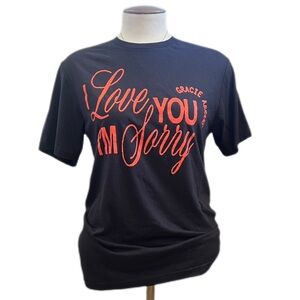 NWOT Official Gracie Abrams I Love You I'm Sorry Black T Shirt Women's SMALL